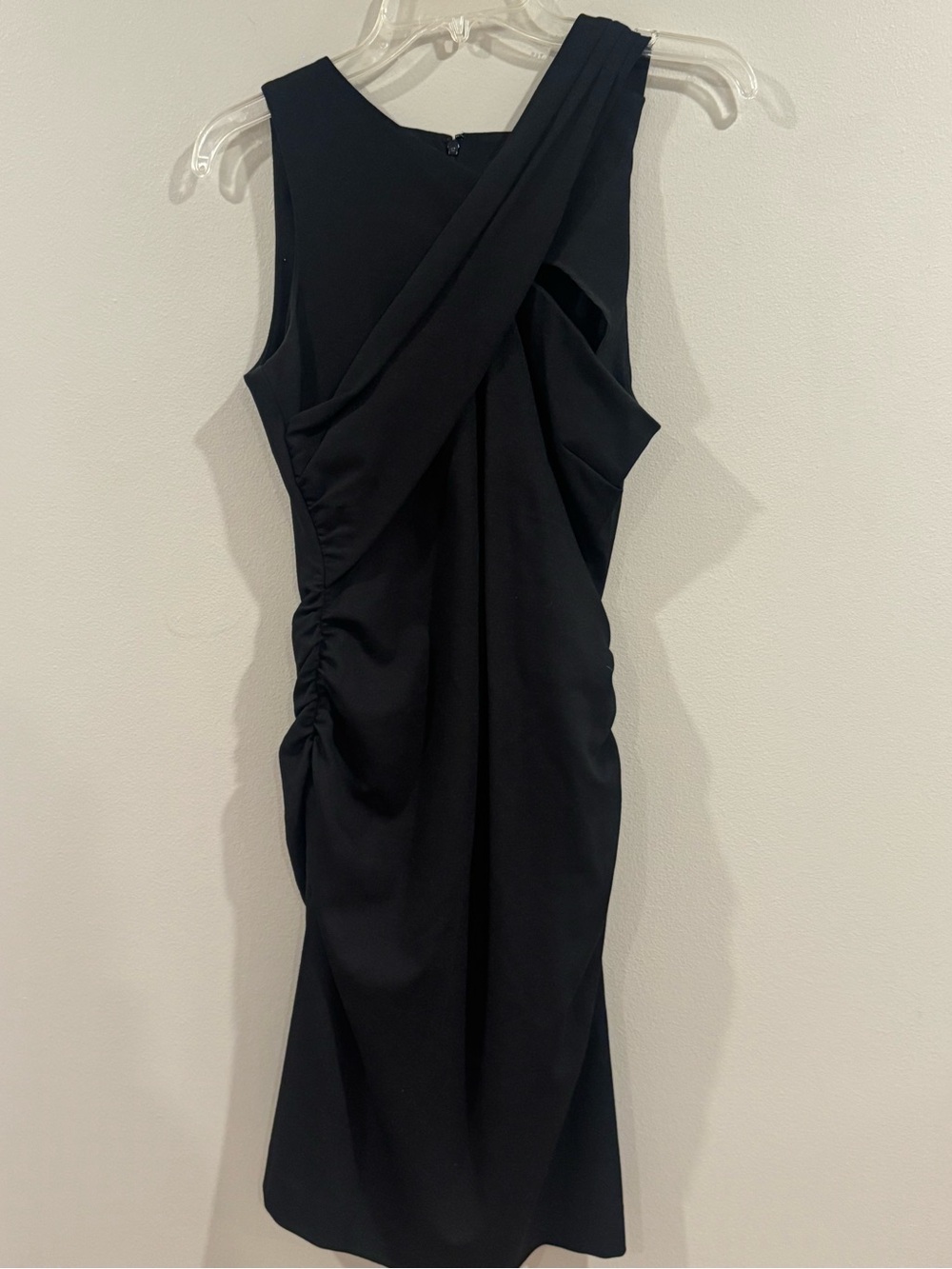 Banana Republic Black Laser Cut Fitted Rouched Dress Size 4